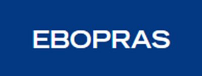 A blue background with the word bopra written in white.